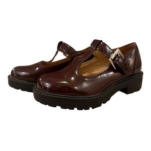 Sam Edelman Kids Burgundy Mary Jane T-Strap Loafers (Taelor Mini), Size 13M